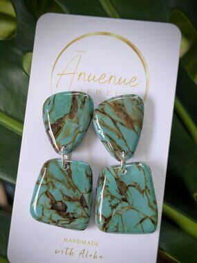 Polymer Clay Turquoise Earrings